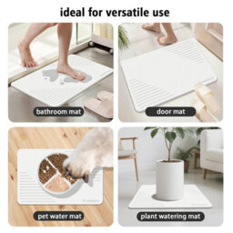 Fino Stone Stone Bath Mat Diatomaceous Earth Shower Mat Non-Slip Super Absorbent Diatomite Stone Mats For Bathroom Floor Quick-Drying - thumbnail 8