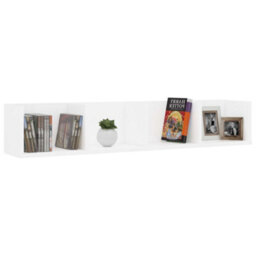 Berkfield Cd Wall Shelf White 100X18X18 Cm Engineered Wood - thumbnail 3