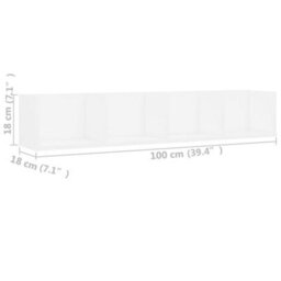 Berkfield Cd Wall Shelf White 100X18X18 Cm Engineered Wood - thumbnail 6