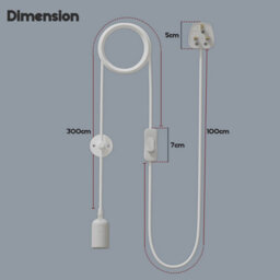 E27 Plug In Hanging Ceiling Pendant Light Fixture White Lamp Bulb Socket Cord - 4M - thumbnail 2