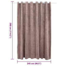 Walplus Blackout Curtain With Metal Rings Velvet Antique Pink 290X245 Cm - thumbnail 7