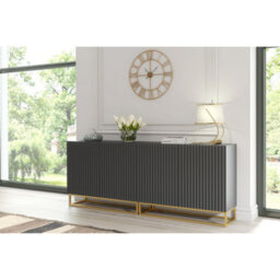 Creative Furniture Ripple Duo Sideboard 200Cm - Dark Grey With Fluted Doors - thumbnail 5