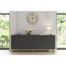 Creative Furniture Ripple Duo Sideboard 200Cm - Dark Grey With Fluted Doors - thumbnail 2