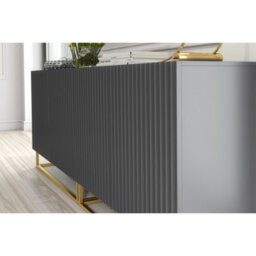 Creative Furniture Ripple Duo Sideboard 200Cm - Dark Grey With Fluted Doors - thumbnail 4