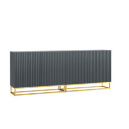 Creative Furniture Ripple Duo Sideboard 200Cm - Dark Grey With Fluted Doors - thumbnail 8