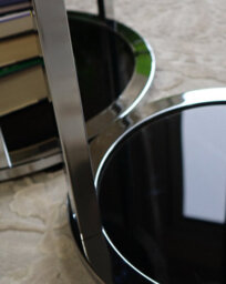 Aspect Furniture Terni Set Of 2 Tables, Glossy Black Wooden Tops And Glass Base - thumbnail 9