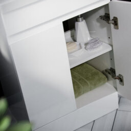 Nes Home 500mm Gloss White Basin Vanity Unit & Rimless Close Coupled Toilet Set - thumbnail 5