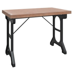 Berkfield Stylish Dining Table 110X65X82 Cm Solid Wood Fir And Iron - thumbnail 1