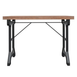 Berkfield Stylish Dining Table 110X65X82 Cm Solid Wood Fir And Iron - thumbnail 3
