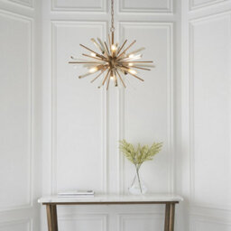 Luminosa Lighting Luminosa Salerno 6 Light Ceiling Pendant Antique Brass Plate With Champagne Glass - thumbnail 3