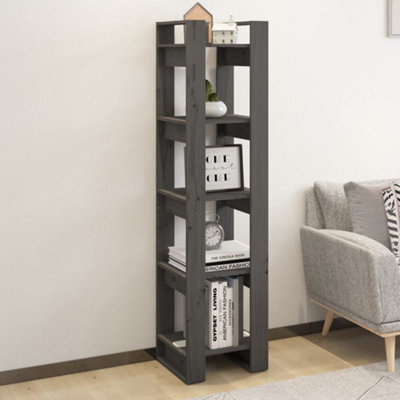 Berkfield Book Cabinet/room Divider Grey 41X35X160 Cm Solid Wood Pine - image 1