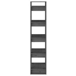 Berkfield Book Cabinet/room Divider Grey 41X35X160 Cm Solid Wood Pine - thumbnail 6