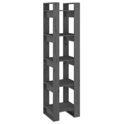 Berkfield Book Cabinet/room Divider Grey 41X35X160 Cm Solid Wood Pine - thumbnail 2