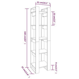 Berkfield Book Cabinet/room Divider Grey 41X35X160 Cm Solid Wood Pine - thumbnail 8