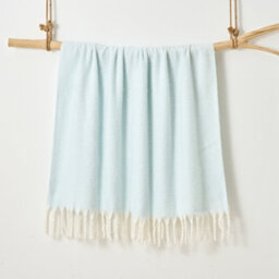 Allure Bath Fashions Aisling Faux Mohair Throw Blanket 127 X 170Cm - Duckegg - thumbnail 1