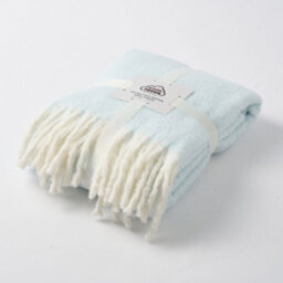 Allure Bath Fashions Aisling Faux Mohair Throw Blanket 127 X 170Cm - Duckegg - thumbnail 2