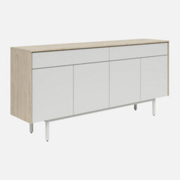 Heze Furniture Meena  4 Door Sideboard - Hickory / Light Grey - thumbnail 1