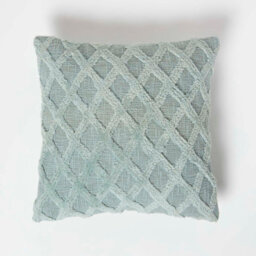 Homescapes Homescpaes Geometric Diamond Green Tufted Cotton Cushion 45 X 45 Cm