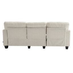 Darphe Modern 3-Seater Corduroy Sofa With Cup Holders And Throw Pillows - thumbnail 4