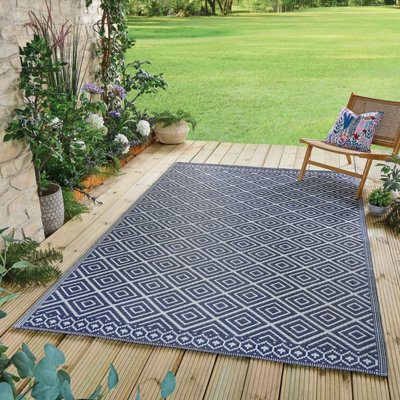 Gainsborough Blue Aztec Outdoor Rug, Weatherproof Recycled Polypropylene, 175 X 270Cm, Mould And Uv Resistant - image 1