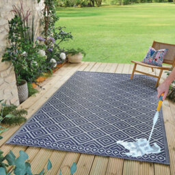 Gainsborough Blue Aztec Outdoor Rug, Weatherproof Recycled Polypropylene, 175 X 270Cm, Mould And Uv Resistant - thumbnail 2