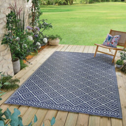 Gainsborough Blue Aztec Outdoor Rug, Weatherproof Recycled Polypropylene, 175 X 270Cm, Mould And Uv Resistant - thumbnail 1