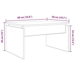 Berkfield Coffee Table Artisan Oak 68X50X38 Cm Engineered Wood - thumbnail 9