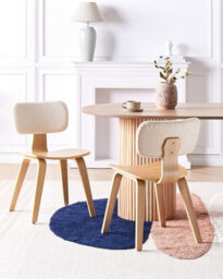 Beliani Set Of 2 Dining Chairs Lucinda Wood Light Brown - thumbnail 2