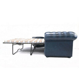 Chesterfield 3 Seater Sofabed Antique Blue Real Leather In Classic Style - thumbnail 6