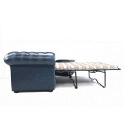 Chesterfield 3 Seater Sofabed Antique Blue Real Leather In Classic Style - thumbnail 7