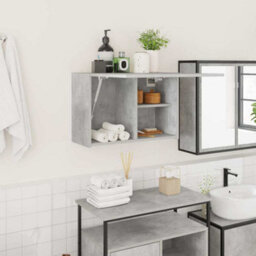 Walplus Bathroom Wall Cabinet Concrete Grey 60X25X40 Cm Engineered Wood