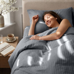 Oxford Homeware Grey Single Stripe Duvet Cover & Pillowcases Set, 2 Piece, Soft & Easy Care Bedding, Duvet Cover Set - thumbnail 2