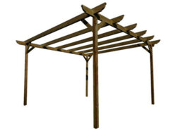 Arbor Garden Solutions Corbel Wooden Garden Pergola Kit, 3M X 4.2M (Rustic Brown Finish) - thumbnail 1