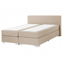 Beliani Divan Bed Fabric President 160 X 200 Cm (Eu King Size) Beige - thumbnail 1