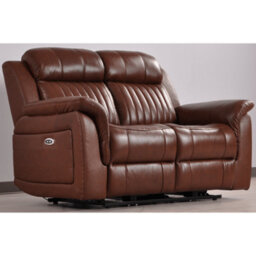 Furniture Instore Cidliano Genuine Leather Tan Electric Power Recliner 2 Seater Sofa - thumbnail 3