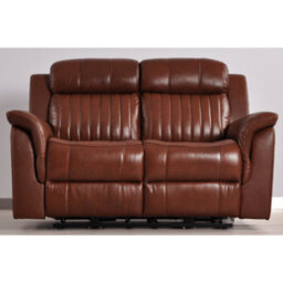 Furniture Instore Cidliano Genuine Leather Tan Electric Power Recliner 2 Seater Sofa - thumbnail 2