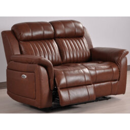 Furniture Instore Cidliano Genuine Leather Tan Electric Power Recliner 2 Seater Sofa - thumbnail 4