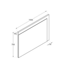 Homestylestore Black Grey Wall Hung Bathroom Mirror 1000 X 500mm - thumbnail 4