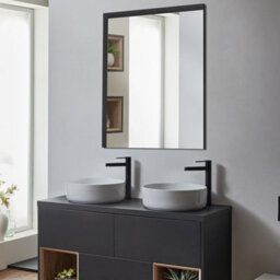 Homestylestore Black Grey Wall Hung Bathroom Mirror 1000 X 500mm - thumbnail 3