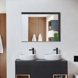 Homestylestore Black Grey Wall Hung Bathroom Mirror 1000 X 500mm - thumbnail 2