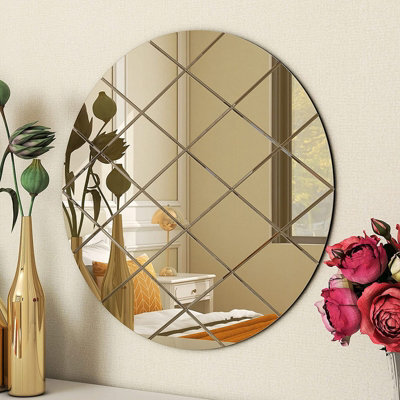 Belofay 50Cm Round Bronze Wall Mirror Interiors Art Deco Glass Design Modern Wall-Mounted Mirrors For Home And Office - image 1