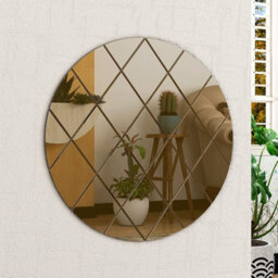 Belofay 50Cm Round Bronze Wall Mirror Interiors Art Deco Glass Design Modern Wall-Mounted Mirrors For Home And Office - thumbnail 2