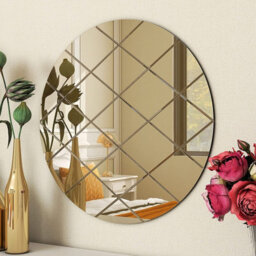 Belofay 50Cm Round Bronze Wall Mirror Interiors Art Deco Glass Design Modern Wall-Mounted Mirrors For Home And Office