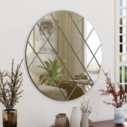 Belofay 50Cm Round Bronze Wall Mirror Interiors Art Deco Glass Design Modern Wall-Mounted Mirrors For Home And Office - thumbnail 5