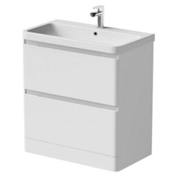 Affine Bathroom Cloakroom Vanity Unit Wash 800 Basin Base Cabinet Drawers Storage White - thumbnail 5