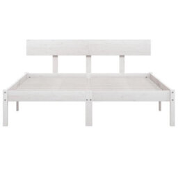 Berkfield Bed Frame White Solid Wood Pine 120X200 Cm - thumbnail 4