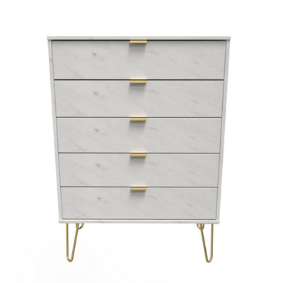 Fuji 5 Drawer Chest In Marble (Ready Assembled) - image 1