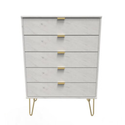 Fuji 5 Drawer Chest In Marble (Ready Assembled)