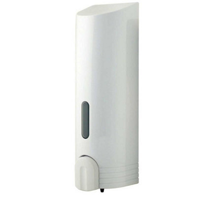 Euroshowers Single Tall Round Liquid Soap Shampoo Gel Dispenser Pump White