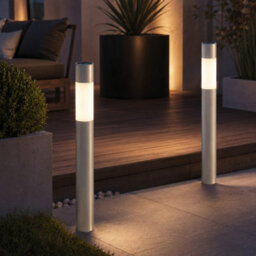 Gwsolar 2 Pack Solar Lights Path Lights 70Cm Aluminium, Switchable White/warm White, Ipx4, Screw/spike Install Garden Lights - thumbnail 4